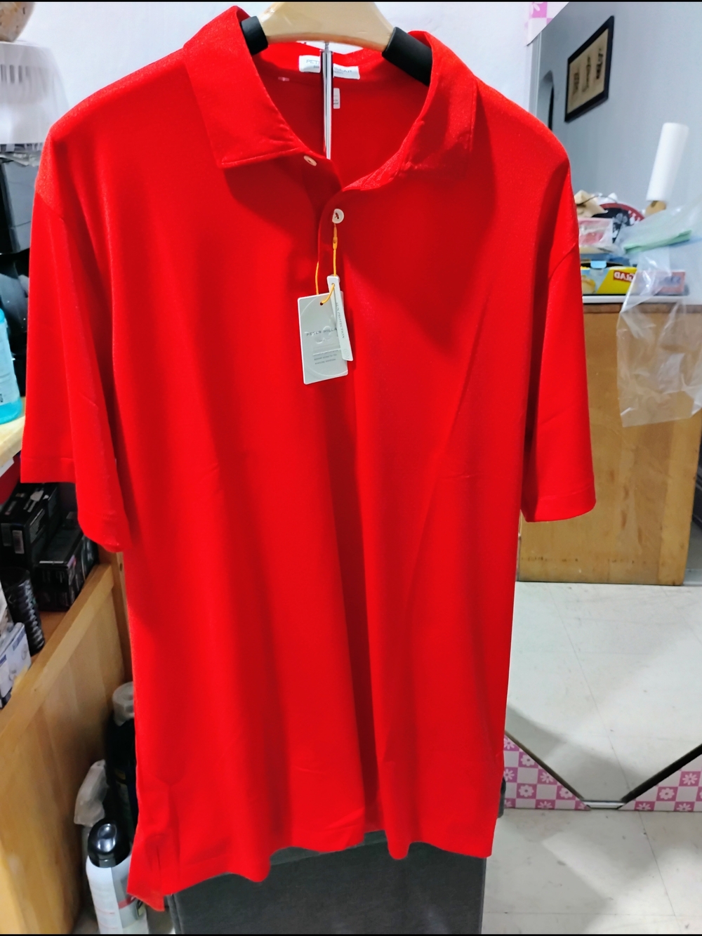Men's Peter Millar Summer Comfort Red Short-Sleeve Polo Size: Large NWT